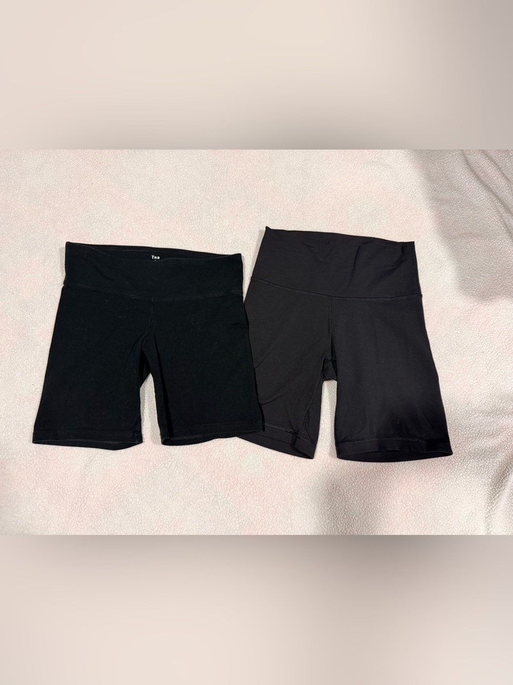 TNA Women's Black High-Rise Bike Shorts Duo
